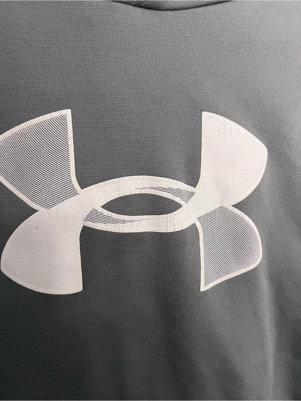 Under Armour Kids Dark Gray Hoodie with White Logo